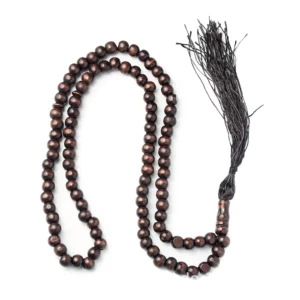 Chapelet Musulman 99 Perles en Bois avec Pompon – Tasbih Islamique Élégant | Pour Prière et Dhikr