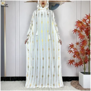Djellaba de Prière "Sérénité Dorée" Oversize avec Hijab Intégré