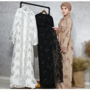 Caftan de Luxe 3 Pièces Paris - Brodée pour France, Maroc, Algérie, Turquie, Belgique et Canada