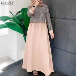 Abaya Moderne Style Parisien Pied-de-Poule –  Ramadan & Aïd 2026 – France, Belgique, Turquie